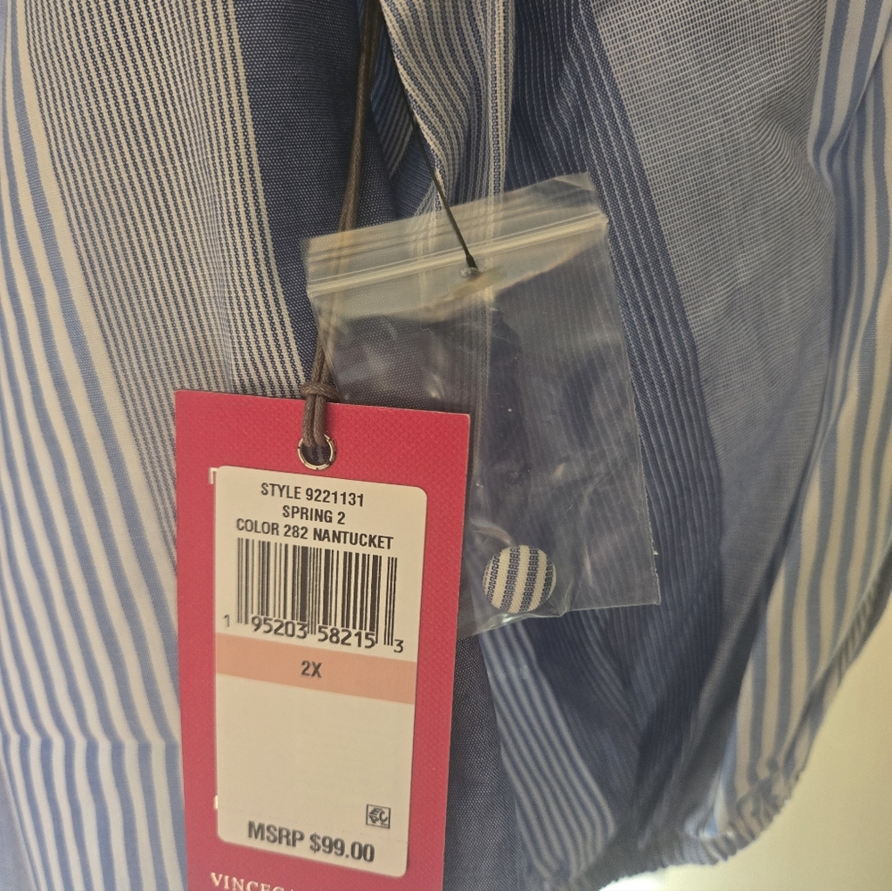 Vince Camuto Plus Size 2X Spring Shirt - 100% Cotton - Picture 5 of 9